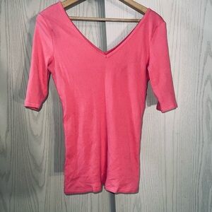 Pink size large Victorias Secret tee shop 3/4 length sleeve shirt